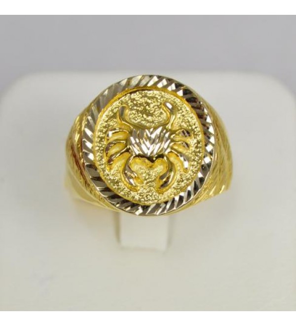 Gold Cancer sign ring