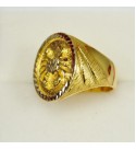 Gold Cancer sign ring